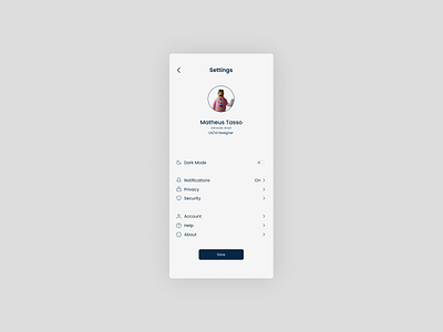 #DailyUI007 - Settings screen concept app clean clear daily ui dailyui design flat logo minimal mobile ui ux web website