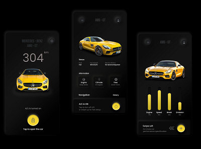 Mercedes Feature App Using Neumorphism app design psd ui