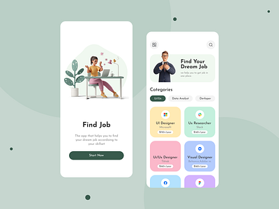 Job finder mobile app app design design find job app design job app design job dind app job find app ui job finder mobile app ui ui design uiux design user interface