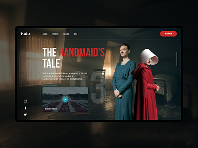 The Handmaid's Tale Web Page blue design handmaids tale landing page landing page concept minimal red tv show typography ui web