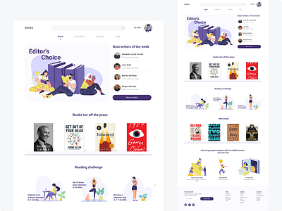 The bookstore landing page concept