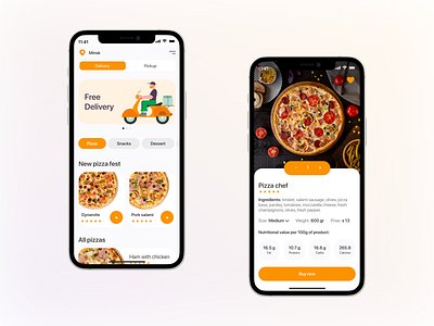 Food delivery app app app design application delivery delivery app delivery service figma food food app mobile mobile app mobile app design mobile design mobile ui pizza app ui design