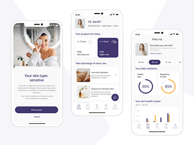 Skin Care App app app design application design figma mobile app ui ui design