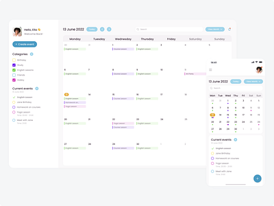 Task calendar app app design calendar design figma mobile app ui ui design web design