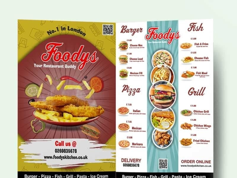 Best A4 Restaurant Menu Printing Services MenuMa Print by Menuma