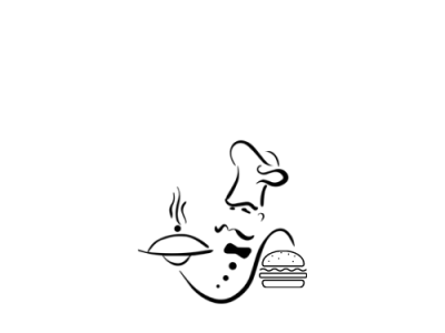 Burger restaurant illustration logo typography