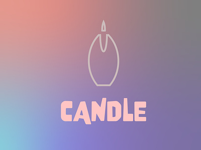Candle logo design illustration logo typography
