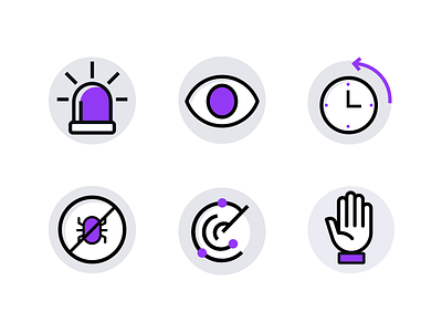 Cyber Security Icon set icon security violet