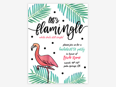 Flamingle! bachelorette flamingle invite palm springs