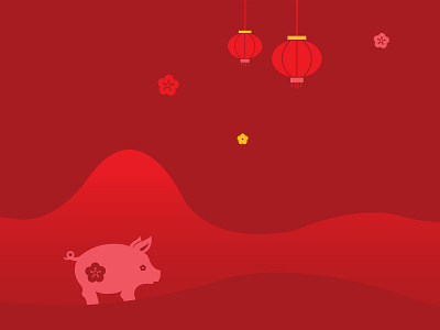 Year of the Pig chinesenewyear pig plumflower red yearofthepig