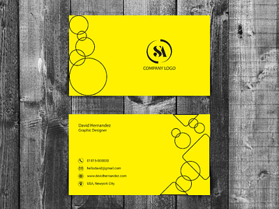 Minimal Business Card Design. branding design business card design visiting card yellow color design