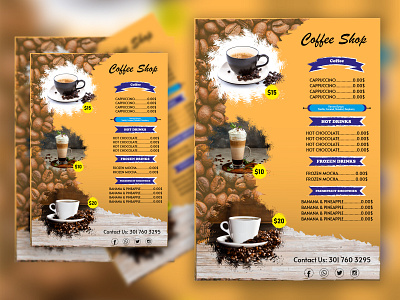 Coffee Shop Flyer adobe illustrator branding branding design coffee shop design illustration logo design photoshop