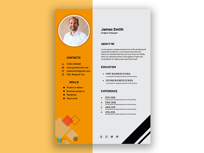 Cv branding design cv design cv resume cv resume template cv template design illustration photoshop