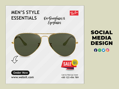 Sunglasses branding design design illustration photoshop social media design sunglasses