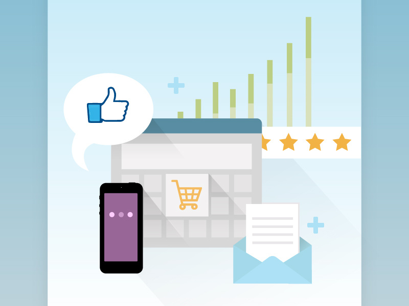 Ecommerce whitepaper cover shopping cart chart mobile web illustration ecommerce