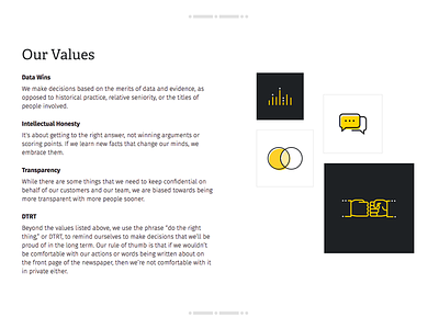 Stitch Values data dtrt honesty icons illustration transparency values