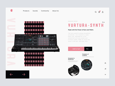 VurturaSynth - Synthesizer Product Page app arturia branding design graphic design landing page music product page shop synth synthesizer ui webpage website