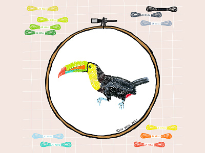 Toucan Embroidery Illustration animal art animal illustration design art designer digital digital art digital illustration digital painting digitalart embroidery embroidery effect illustration illustration art illustrator texture toucan vector wildlife wildlife art wildlife illustration