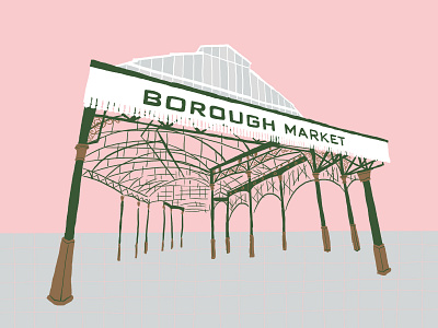 Borough Market in London borough market design art designer digital digital art digital illustration digital painting digitalart illustraion illustration illustration art illustrations illustrator london eye london illustration london market market vector