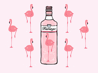 Flamingo Pink Gin design design art designer digital art digital illustration digitalart drinks flamingo flamingos gin illustraion illustration illustration art illustration design illustration digital illustrations illustrator pink gin wildlife wildlife illustration