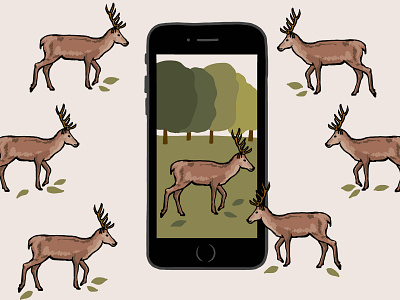 Dees in Bushy Park animal art animal crossing animal illustration animals deer deer on the phone deers design design art designer digital art digital illustration digitalart drawing illustration illustration art illustrator phone wildlife wildlife illustration