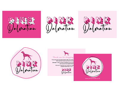 Pink Dalmatian - Logo, Sticker & Card