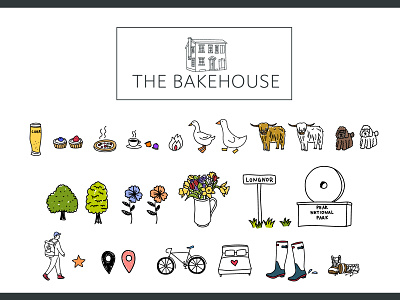 The Bakehouse branding cottage cute design designer digital art digital illustration digitalart dogs doodles graphic design house illustration illustration art illustrator logo motion graphics pets quirky trees