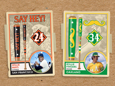 Vintage Baseball Card Design for Custom Painted Bats