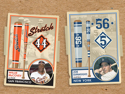 Vintage Baseball Card Design for Custom Painted Bats