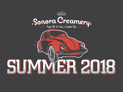 Sonora Creamery Car Show T-Shirt branding design illustration illustrator logo typography vector