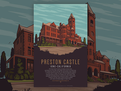 Preston Castle Poster design illustration illustrator vector