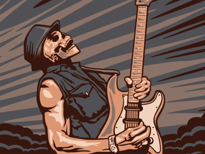 Poster Art Screenshot blues gig poster guitar illustration illustrator poster rock poster skeleton vector