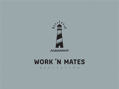 WORK 'N MATES COWORKING LOGO branding coworking design icon lighthouse logo vector