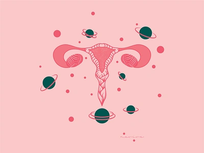 COSMIC UTERUS ILLUSTRATION cosmic female feminism feminist illustration illustration art illustrator print design print designer uterus vector woman illustration woman power