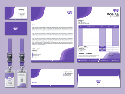 Corporate Identity Stationery Items Design brand identity branding business card business card template clean envelope flyer graphic design id card invoice letterhead logo minimalist mockup print stationery template vector