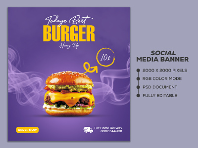 Food Item Social Media Banner