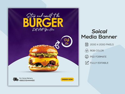 Food Item Social Media Banner Design