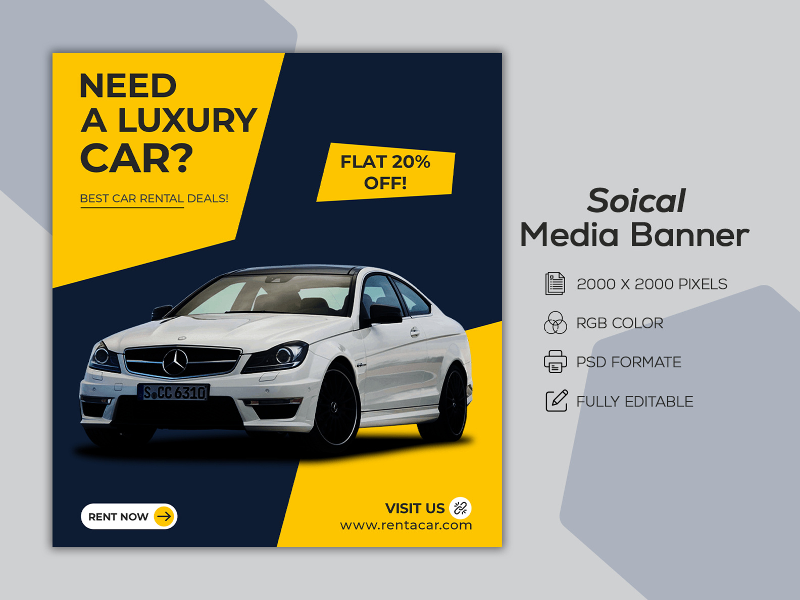 Car Rental Social Media Banner by Md. Sadman Islam Pantho on Dribbble