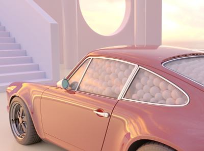 Porsche interior spheres 3d 3d animation 3danimation 3dart abstract art blender c4d cyclesrender design motiongraphics octane redshift render surreal ui uidesign ux web