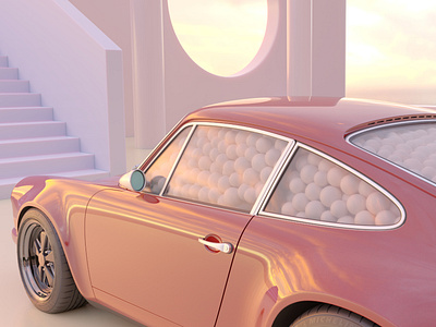 Porsche interior spheres 3d 3d animation 3danimation 3dart abstract art blender c4d cyclesrender design motiongraphics octane redshift render surreal ui uidesign ux web