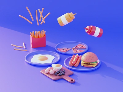 Yummy 3D 3d art 3dart abstract art branding c4d cinema4d cyclesrender design food illustration illustration art illustration design motiongraphics octane redshift render uidesign uxdesign webdesign