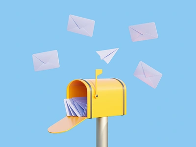 Mailbox 3d 3d art abstract art blender c4d clean design flat illustration illustrator motiongraphics octane redshift render uidesign uidesing vector web webdesign