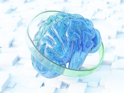 Brain 3D 3d 3dart abstract art blender blendercommunity blue branding cycles design flat glass graphic design green icon illustration lightblue logo ui web