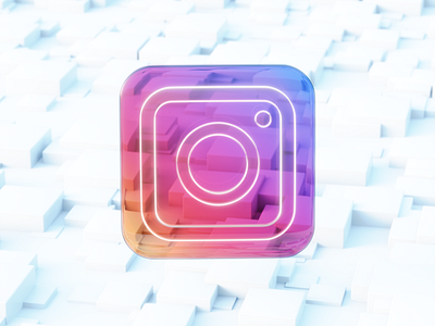Instagram 3D 3d 3dart abstract art blender blendercommunity branding design dribbble flat glass graphic design icon illustration instagram logo render ui ux web