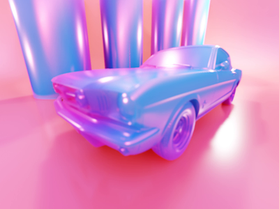 Mustang toy car 3d 3dart abstract art blender branding cinema4d color colorful cycles design graphic design octane render simple soft