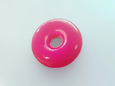 PINK DONUT. 3d 3dart abstract animation art blender blendercommunity cinema4d clean design donut eevee graphic design illustration octane render sidefx soft ui web