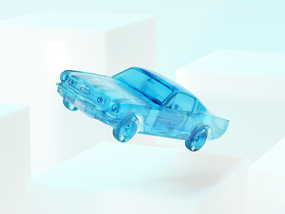 Mustang Zima Blue 3d 3dart abstract art artist artwork blue branding c4d car clean color colorful design graphic design icon illustration logo render web