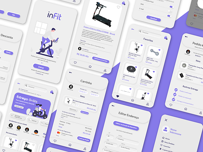 InFit - Fitness Equipment Rental App adobe xd interface design mobile user interface