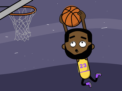 Slam Dunk! basketball character explainer video illustration lakers sports