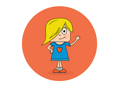 Girl blonde cartoon character girl illustration person young girl